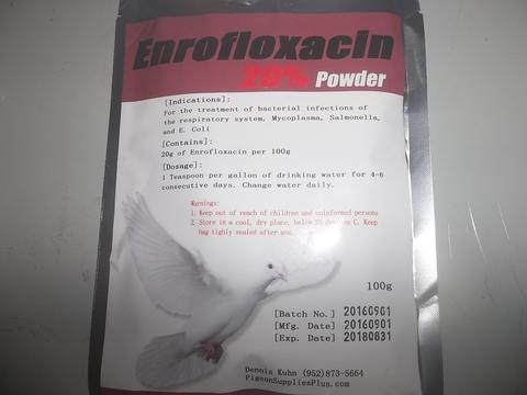 Enrofloxacin 20% Powder Enrofloxacin 20% (100 gr) Pigeon Supplies Plus