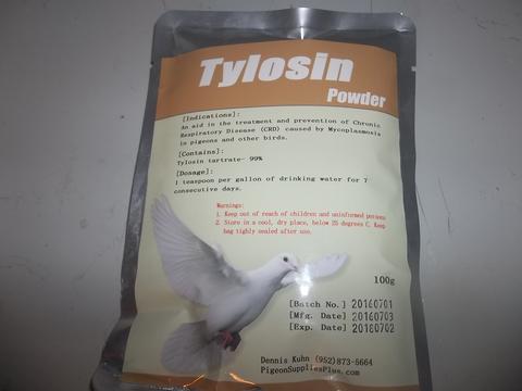 Tylosin 99% Powder (5 Packets)   Tylosin 99% 100 grams (Pigeon Supplies Plus line)